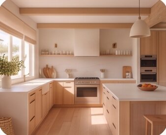 Cuisine lumineuse en bois clair