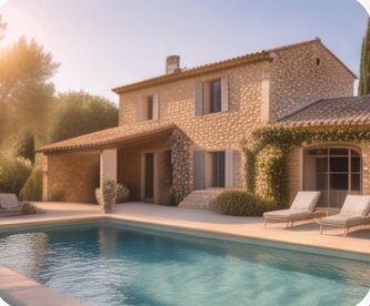 Mas provençal en pierre avec piscine